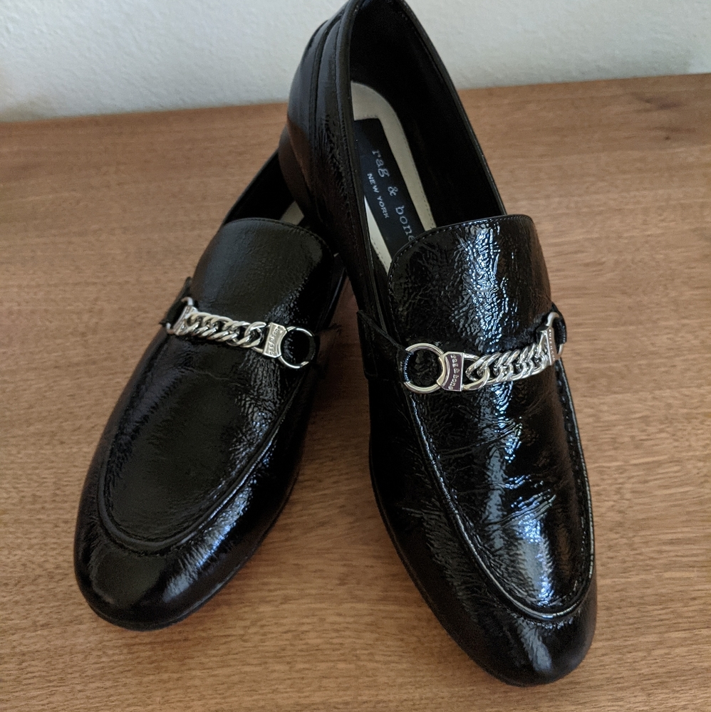 Rag & Bone Patent Leather Cooper Loafer 6 EUC